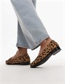 Лоферы Bronx New-Rana из леопардовой кожи с квадратным носком и низким блочным каблуком 11037484