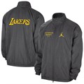 Мужская куртка серого цвета Jordan Brand Los Angeles Lakers с вышивкой и легким материалом на молнии 10044761