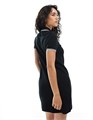 Чёрное платье Fred Perry с V-образным вырезом, короткими рукавами и двойным кантом, украшенное вышивкой логотипа 11037986