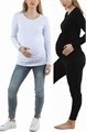 Комплект из двух лонгсливов для беременных Angel Maternity из дышащего хлопкового джерси, 95% хлопок 10045631