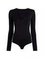 Commando Боди Prima Ballet с длинными рукавами и глубоким V-образным вырезом, 52% нейлон, 42% хлопок, 6% эластан 10043727