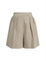 Плиссированные шорты Dindy от Max Mara из итальянского льна с карманами и застежкой на молнии 11031207