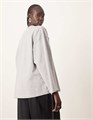 Серая хлопковая футболка лонгслив ARRANGE с oversize кроем и прямым фасоном 10041070