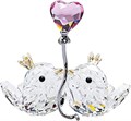 Swarovski Декоративная фигурка с парой любовных птиц и розовым сердцем, 6,7 x 7,3 x 2,9 см, коллекция ',С любовью', 11051592