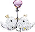 Swarovski Декоративная фигурка с парой любовных птиц и розовым сердцем, 6,7 x 7,3 x 2,9 см, коллекция ',С любовью', 11051592