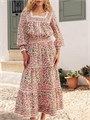 Pink City Prints Макси юбка Jaal Fleur из 100% органического хлопка с кружевными вставками и карманами 10043813