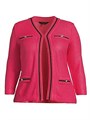 Ming Wang Plus Contrast Knit V-Neck Jacket 11011840