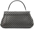 Kate Spade New York Сумка из тонкой зернистой кожи черного цвета с короткой ручкой, молнией и замшевой отделкой 11101804