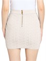 Вязаная мини-юбка из глиттера Balmain с текстурным монограммным дизайном и рибаным краем 11025653