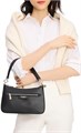 Kate Spade New York Сумка через плечо Hudson из текстурированной кожи, черная, с регулируемым ремнем и внутренним карманом 11098806