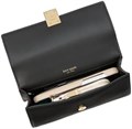Kate Spade New York Маленькая черная сумка через плечо из плетеной кожи с цепочкой, размеры: высота 11 см, ширина 20 см, глубина 6 см 11042387