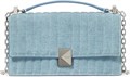 Kate Spade New York Голубая мини-сумка через плечо с клапаном из стеганого денима и замшевой кожи, с цепочкой в качестве ремешка 11061406