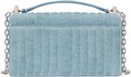 Kate Spade New York Голубая мини-сумка через плечо с клапаном из стеганого денима и замшевой кожи, с цепочкой в качестве ремешка 11061406