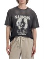 Футболка Nahmias с короткими рукавами и графическим изображением маскота, выполненная из 100% хлопка, свободного кроя, произведена в США 11013253