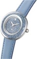 Швейцарские часы с кожаным ремешком Swarovski Crystalline Lustre из нержавеющей стали с сапфировым стеклом, диаметр 33 мм, украшены 3460 голубыми кристаллами 11061724