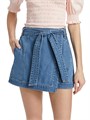 Veronica Beard Agee Denim Tie-Waist Skort 10044376