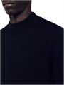 Вязаный лонгслив с воротником-булем из шерсти ответственного производства от Sandro, длинные рукава 10044424