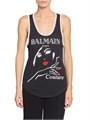 Топ без рукавов из джерси и муслина от Balmain с графикой ',Balmain Beauty',, 67% лиоцелл/33% хлопок 11034887