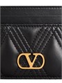 Valentino Garavani Картхолдер Quiltie 67 из нубуковой кожи с ромбовидной стежкой и четырьмя карманами для карт 10043840