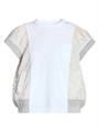 Футболка Sacai из нейлона и хлопка с карманами, круглым вырезом и оверсайз-силуэтом, Япония 11034217
