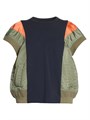 Футболка Sacai из нейлона и хлопка с карманами, круглым вырезом и оверсайз-силуэтом, Япония 11034217