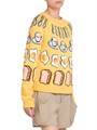 Свитер лонгслив Moschino из хлопкового бленда с забавным узором на тему завтрака, 62% хлопок 11024337