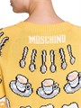 Свитер лонгслив Moschino из хлопкового бленда с забавным узором на тему завтрака, 62% хлопок 11024337