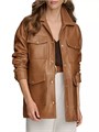 Donna Karan New York Кожаная полевая куртка из настоящей овечьей кожи Donna Karan с карманами на груди и талии 10045510