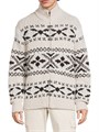 Пуловер от Vince из шерсти с узором Fair Isle, стойким воротником и передней молнией 11017251