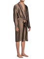 Шелковый халат с логотипом и жаккардовым узором от Fleur du Mal, длинные рукава, в комплекте пояс 11034422