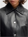 Кожаная куртка Boss из ягнёнка с потайными кнопками, укороченным фасоном и эластичным задним подолом 11035804