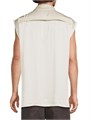 Летняя безрукавка Rick Owens Jumbo из сатина с накладными карманами и отложным воротником, производство Италия 11036569