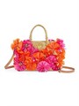 Valentino Garavani Сумка-шоппер из синтетической раффии с объемными цветами и регулируемым кожаным ремнем 11033024