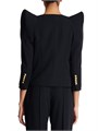 Жакет Balmain Spencer с открытым фасоном и атласными лацканами, 100% вискоза, рукава три четверти 11034856