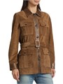 Nili Lotan Mila Belted Suede Cargo Jacket 11035336