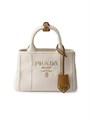 Prada Мини-сумка из льна с ручками и съемным плечевым ремнем, 22 x 15 x 13 см 11031365