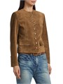 Nili Lotan Nanon Suede Collarless Button-Front Jacket 11035327