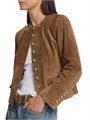 Nili Lotan Nanon Suede Collarless Button-Front Jacket 11035327
