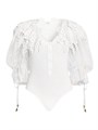 Chloe Стильный хлопковый боди с кружевом и V-образным вырезом от Chloe, 100% хлопок 11035026