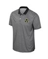 Colosseum Черная полосатая мужская рубашка-поло Appalachian State Mountaineers, 100% полиэстер, с короткими рукавами 11222764
