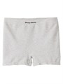 Меланжевые трикотажные боксеры Miu Miu с эластичным поясом и жаккардовым логотипом 11016122