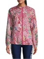 Цветочная куртка Johnny Was Frame с воротником-стойкой и длинными рукавами, 88% полиэстер, 12% спандекс 11178124