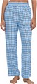 Широкие хлопковые пижамные штаны в клетку с карманами и эластичным поясом для дома и сна Flygo 10022965