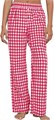 Широкие хлопковые пижамные штаны в клетку с карманами и эластичным поясом для дома и сна Flygo 10022965