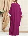 Макси-платье с рукавами лодочкой Flygo в стиле Харем, плюс размер, фиолетовое сари для женщин 10022925