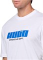Hugo Boss Мужская хлопковая футболка HUGO с блоковым логотипом и круглым вырезом, 100% хлопок 11242049
