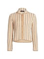 Итальянский хлопковый кардиган Fabiana Filippi с вязаной полоской, длинными рукавами и воротником-стойкой 11019641
