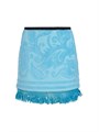 Мини-юбка из хлопкового терри-жаккарда Marine Serre с контрастным поясом и бахромой, Италия 11225769