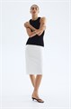 H&amp,M Юбка-карандаш до колена из меланжевой ткани с высоким поясом и разрезом на спинке 11230339
