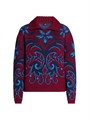 Джемпер Etro из итальянской шерсти с поло-воротом, жаккардовым цветочным узором и длинными рукавами 11167397